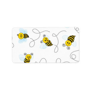 Bumblebee Flying Yellow Black Bumble Bee Label