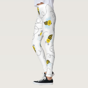 Bumblebee Flying Yellow Black Bumble Bee Leggings