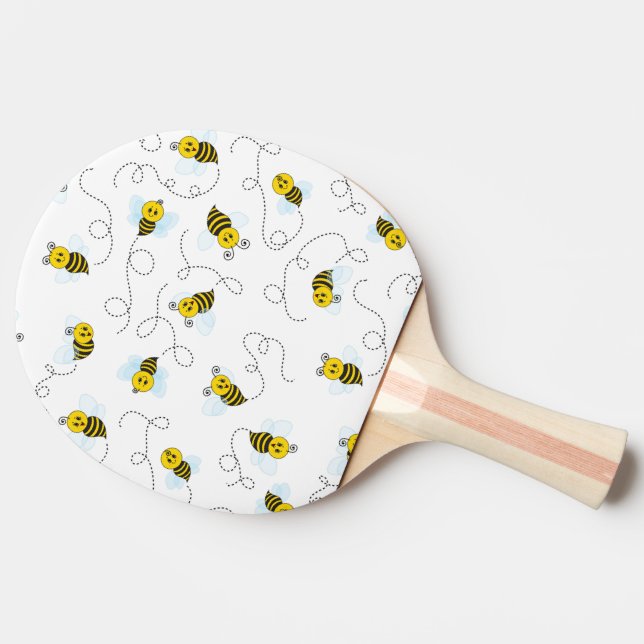 Bumblebee Flying Yellow Black Bumble Bee Ping Pong Paddle (Side)
