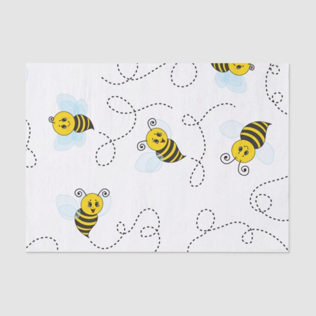 Bumblebee Flying Yellow Black Bumble Bee Tissue Paper (Front)