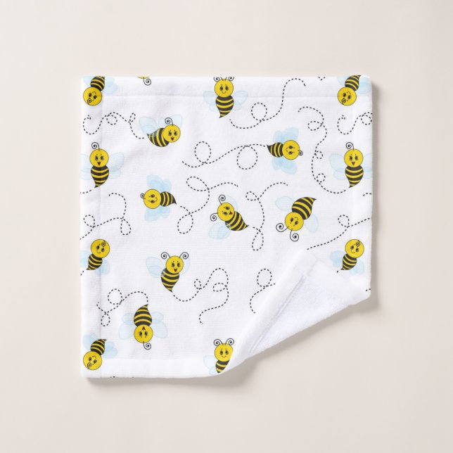 Bumblebee Flying Yellow Black Bumble Bee Wash Cloth (Wash Cloth)