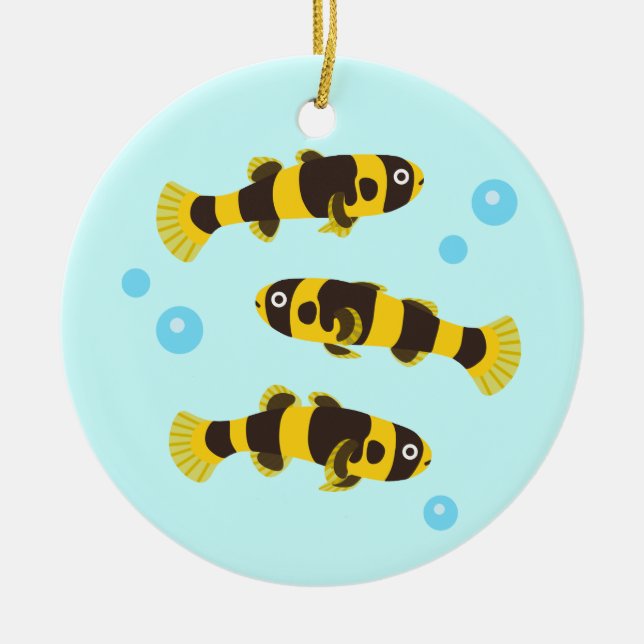 Bumblebee Goby Fish Ceramic Ornament (Front)