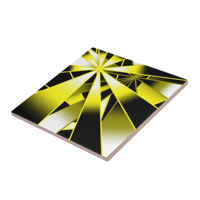 Bumblebee Gradient Colour Fill Perspective Drawing Ceramic Tile (Side)