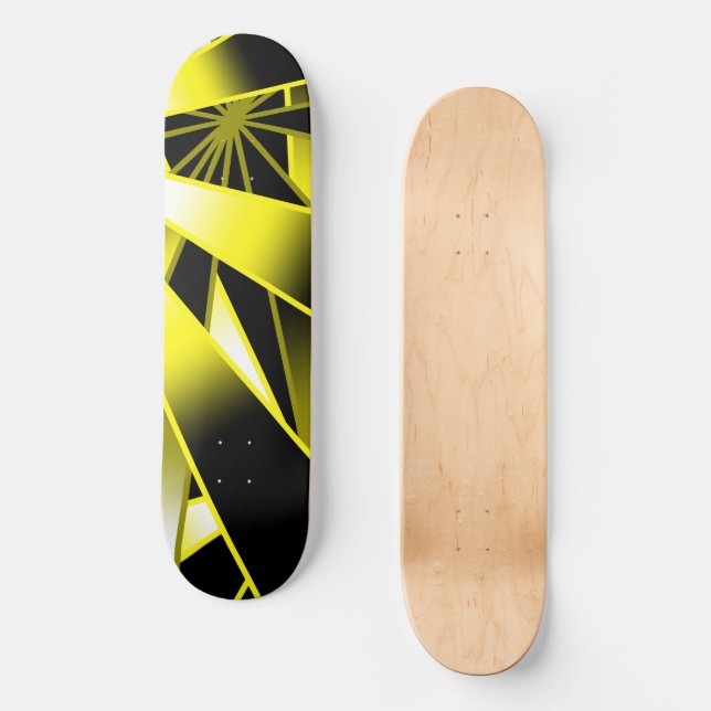 Bumblebee Gradient Colour Fill Perspective Drawing Skateboard (Front)