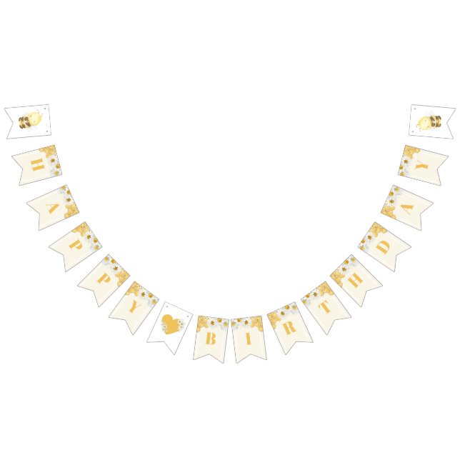 Bumblebee Happy Birthday Bee Kids Honey Honeybee Bunting (All)