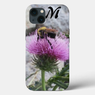 Bumblebee Harvesting a Purple Thristle Flower iPhone 13 Case