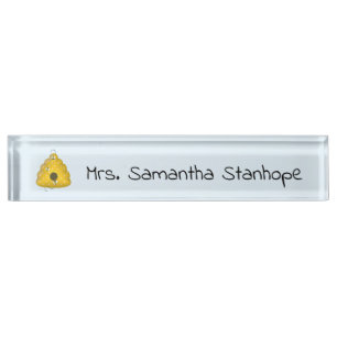 Bumblebee Hive with Buzzing Bees Personalized Nameplate