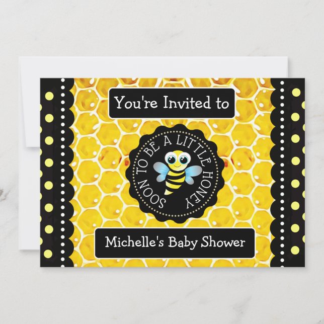 Bumblebee Honeybee Themed Baby Shower Invitation (Front)