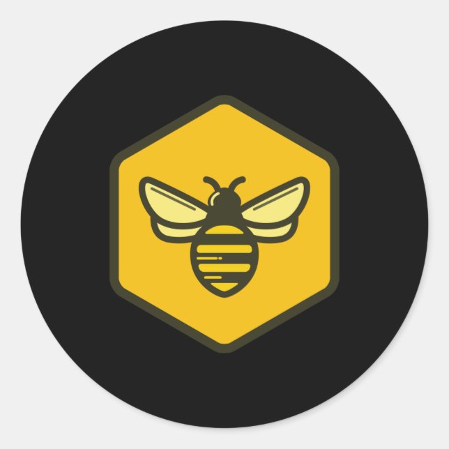 Bumblebee illustration classic round sticker (Front)