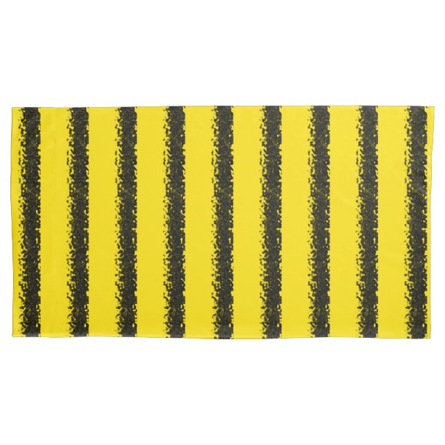Bumblebee Inspired Yellow/Black Striped Pattern Pillowcase (Front)