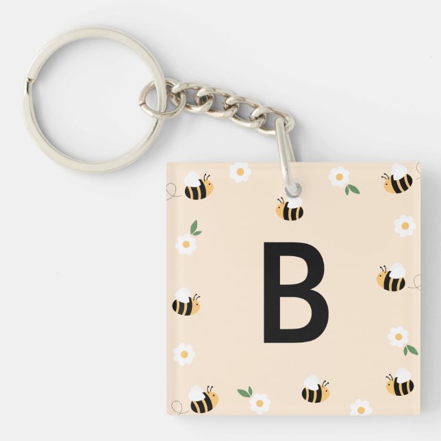 Bumblebee Kid’s Safety Info Backpack Keychain (Front)