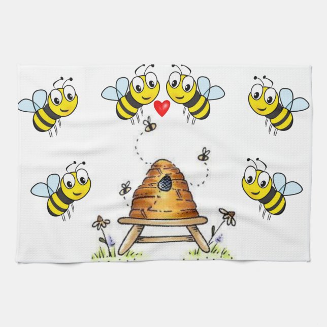 bumblebee kitchen hand towel (Horizontal)
