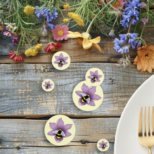 Bumblebee Lavender Flowers Yellow Confetti (Creator Uploaded)