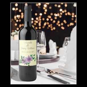 Bumblebee Lavender Flowers Yellow Wine Label