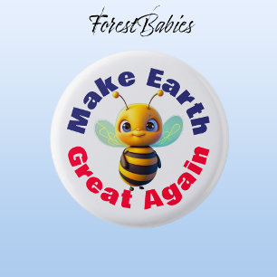 Bumblebee, Make Earth Great Again, Cute Honey Bee 3 Cm Round Badge