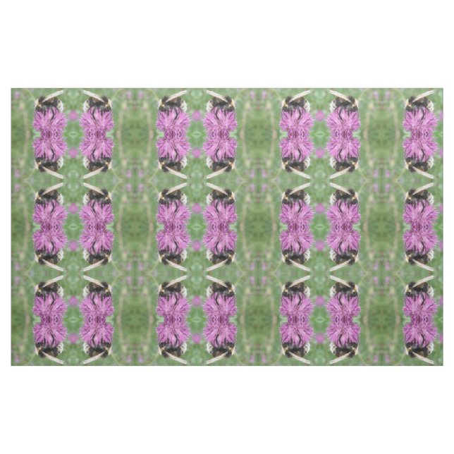 Bumblebee on a Thistle Patterned Craft Fabric (Fat Quarter)