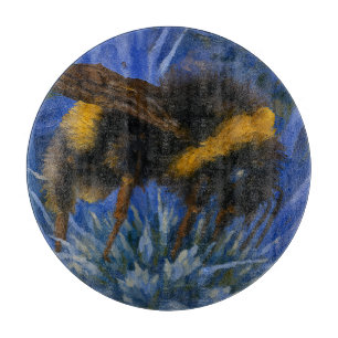 Bumblebee on Blue Thistle Cutting Board