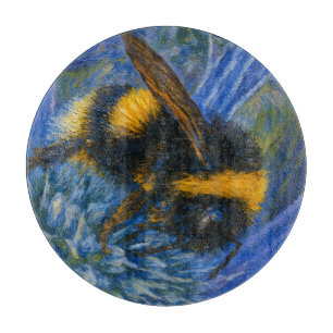 Bumblebee on Blue Thistle Cutting Board