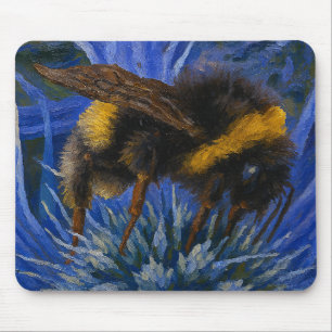 Bumblebee on Blue Thistle Mouse Pad