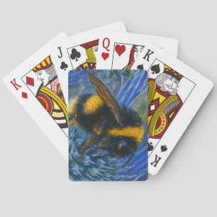 Bumblebee on Blue Thistle Playing Cards