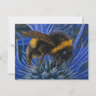 Bumblebee on Blue Thistle Postcard