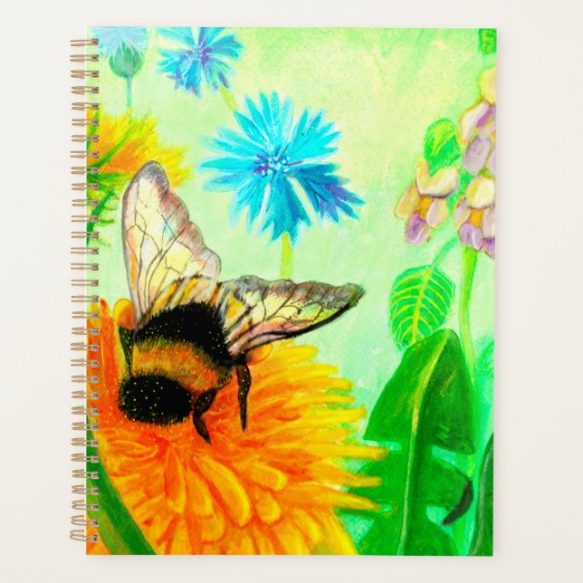 Bumblebee on dandelion  planner (Front)