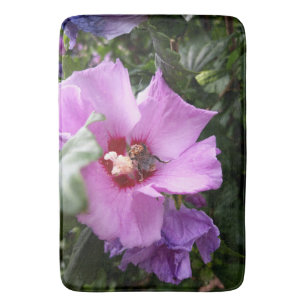 Bumblebee on Hibiscus Flower Bath Mat