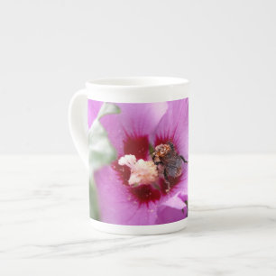 Bumblebee on Hibiscus Flower Bone China Mug