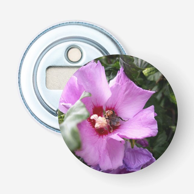 Bumblebee on Hibiscus Flower Bottle Opener (Front)