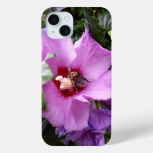 Bumblebee on Hibiscus Flower iPhone 15 Mini Case