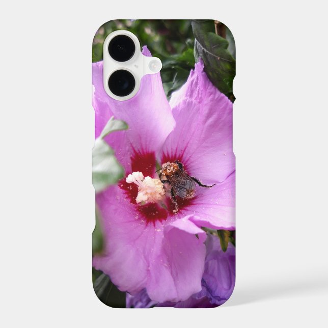 Bumblebee on Hibiscus Flower iPhone Case (Back)
