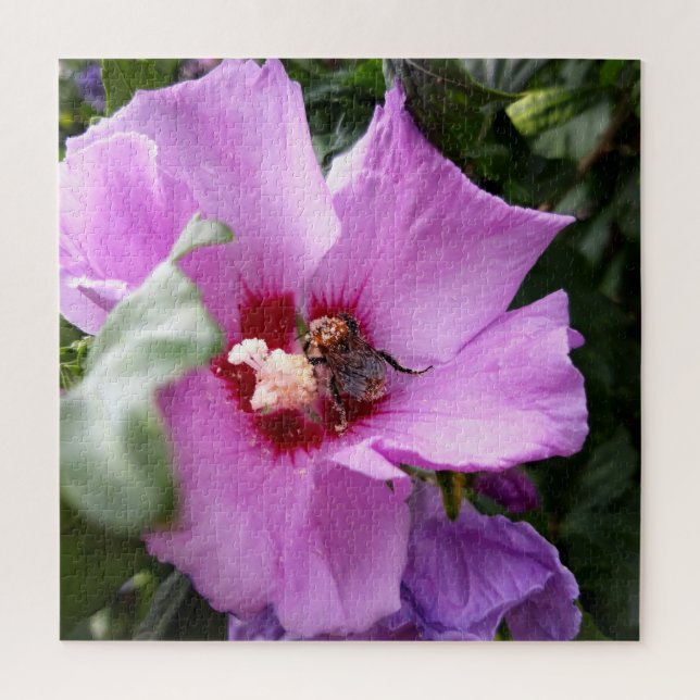 Bumblebee on Hibiscus Flower Jigsaw Puzzle (Vertical)