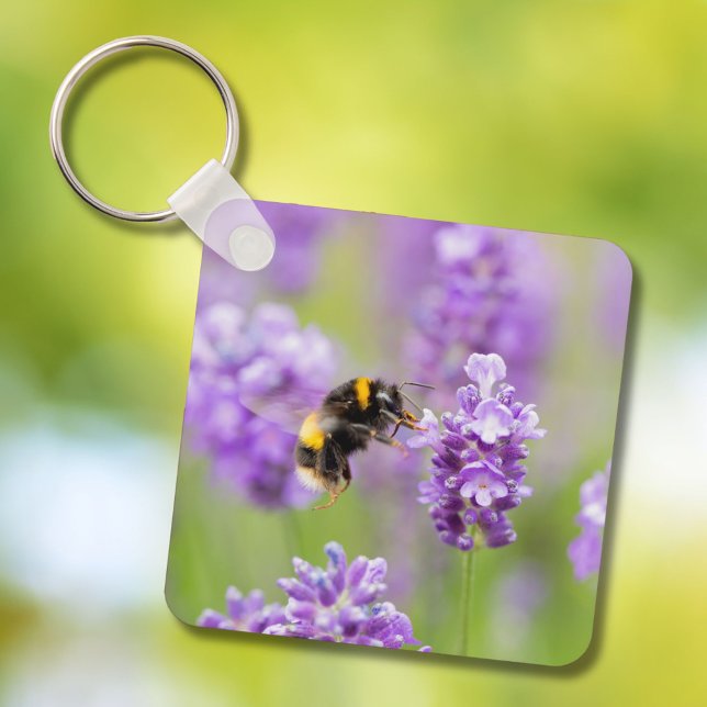 Bumblebee On Lavender  Key Ring (Creator Uploaded)