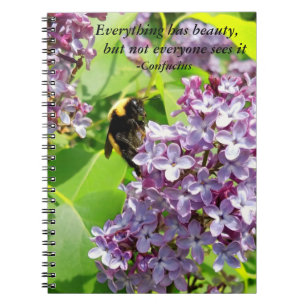 Bumblebee on Lilac Confucius Quote Notebook