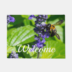 Bumblebee On Salvia Welcome Doormat