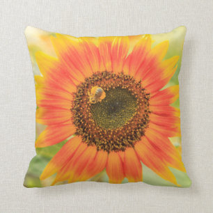Bumblebee on sunflower, Community Garden Cushion