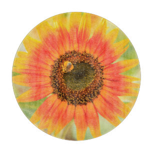 Bumblebee on sunflower, Community Garden Cutting Board