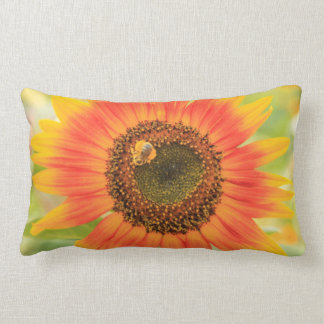 Bumblebee on sunflower, Community Garden Lumbar Cushion