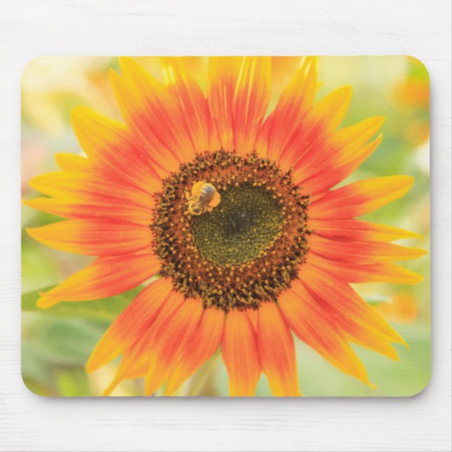 Bumblebee on sunflower, Community Garden Mouse Pad (Front)