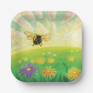 Bumblebee on the Horizon Paper Plate