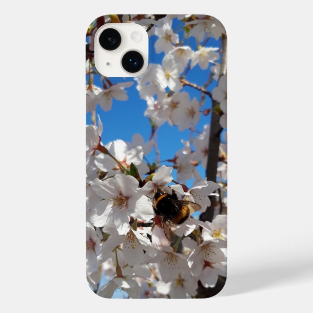 Bumblebee on wild cherry bloom Case-Mate iPhone case (Back)