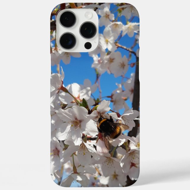Bumblebee on wild cherry bloom Case-Mate iPhone case (Back)