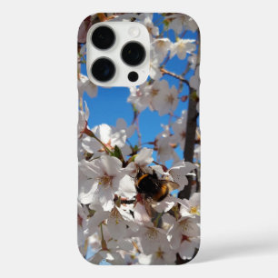 Bumblebee on wild cherry bloom iPhone 16 pro case