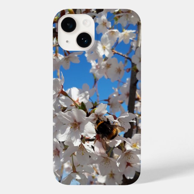 Bumblebee on wild cherry bloom Case-Mate iPhone case (Back)