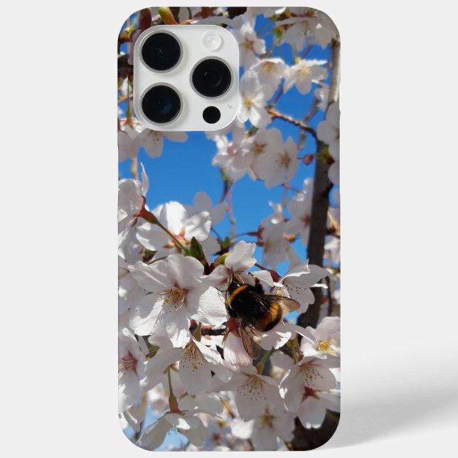 Bumblebee on wild cherry bloom Case-Mate iPhone case (Back)