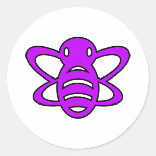 Bumblebee or Bumble Bee Honey Queen Wasp Purple Classic Round Sticker