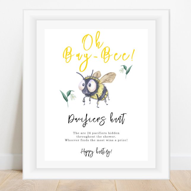 Bumblebee - Pacifier hunt game baby shower Poster (Creator Uploaded)