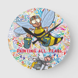 Bumblebee Painting Clock