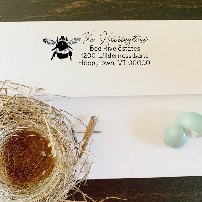 Bumblebee Return Address Reusable Ink Stamp (Creator Uploaded)