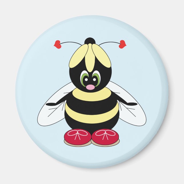 Bumblebee with Flower Hat Magnet (Front)